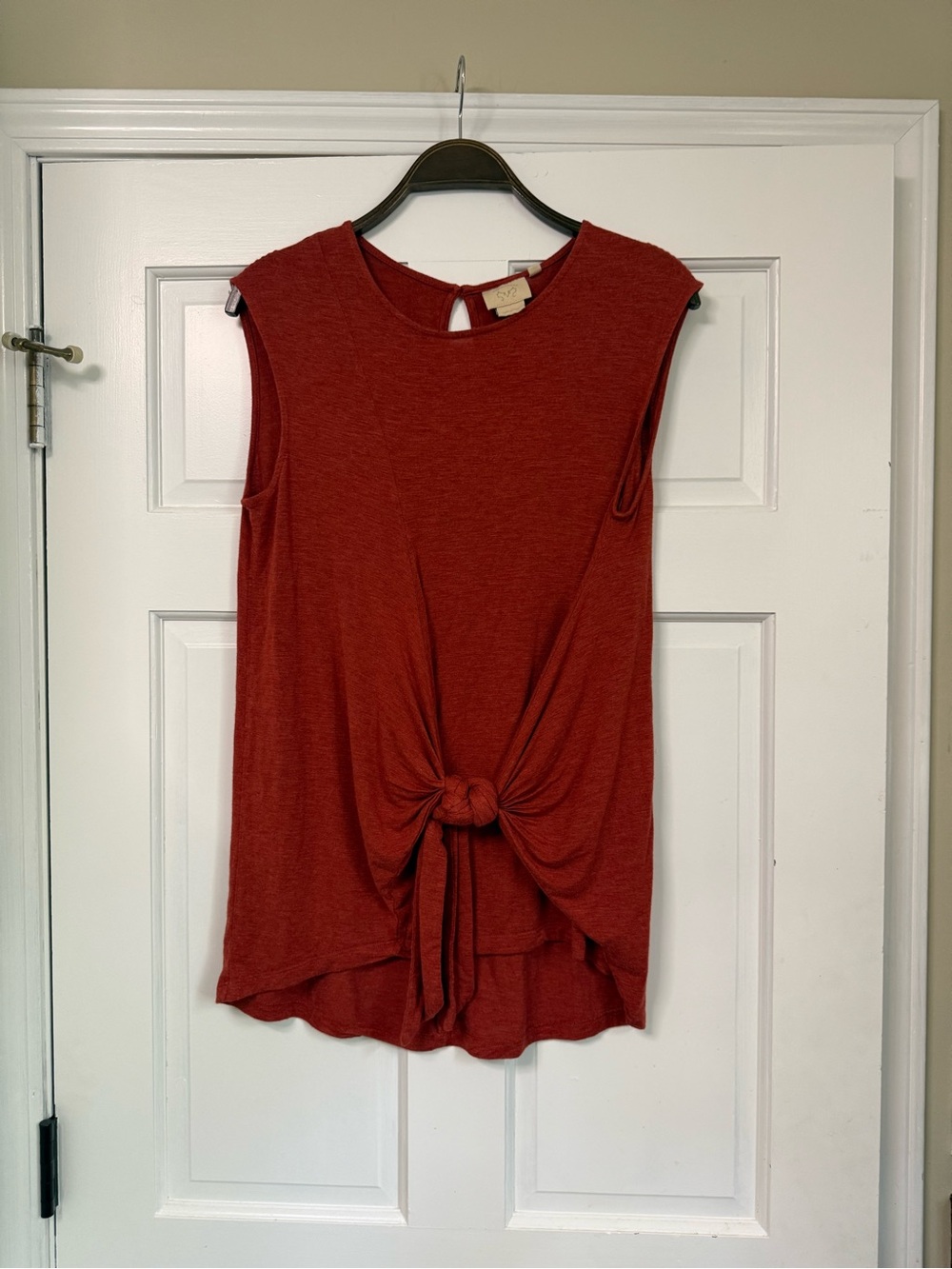 Anthropologie Sleeveless Knot-Front Tank Top Tunic - Rust